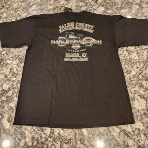 Vintage Harley-Davidson Shirt Mens L Black Henley Short Sleeve NWT NOS Elmer NJ